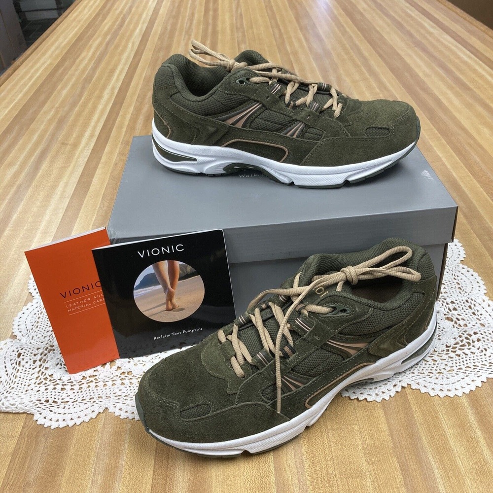 Vionic Walker Men's Plantar Fasciitis Shoe -Orthah Olive - Size 9 M